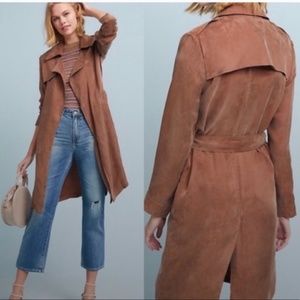 Moth for Anthropologie Brown Trench Coat XS NWT